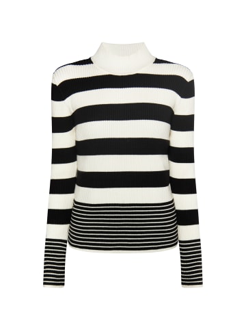 DreiMaster Damen Strickpullover in Wollweiss Schwarz