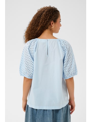 SAINT TROPEZ Bluse kurzarm PalaSZ Lockere Passform in Skyway