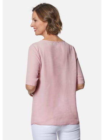 GOLDNER Feminine Bluse mit aufregender Ausschnittlösung in rosenquarz