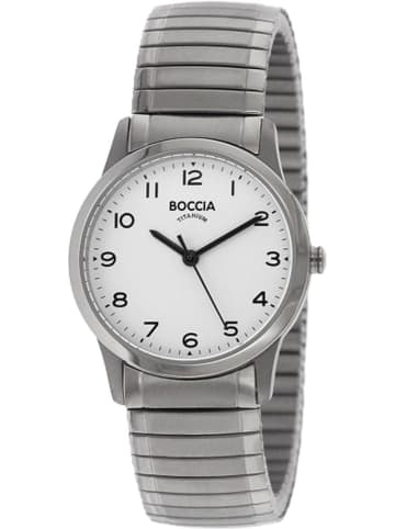 Boccia Uhr in Weiß