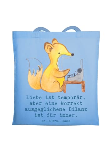 Mr. & Mrs. Panda Jutebeutel Buchhalter Weisheit mit Spruch in Sky Blue