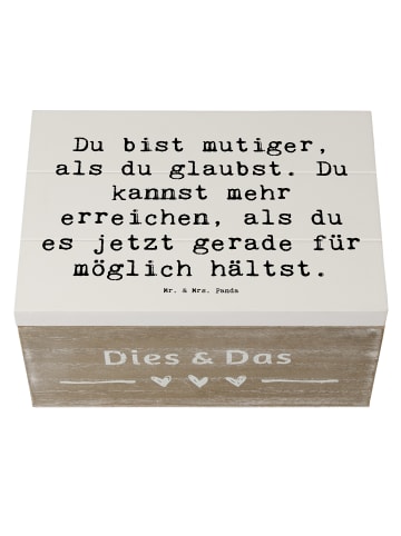 Mr. & Mrs. Panda Geschenkdose Spruch Mut und Tapferkeit mit Spruch in Weiß