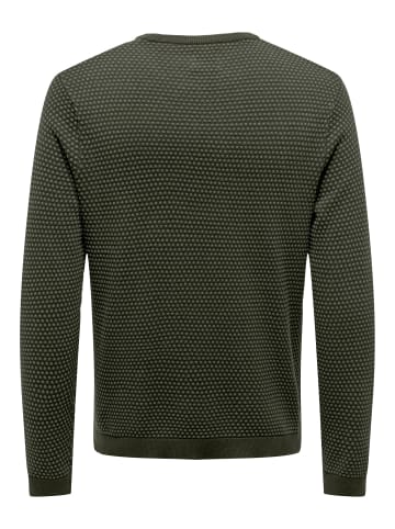 Only&Sons Lässiger Pullover Feinstrick Design Sweater ONSTAPA in Grün