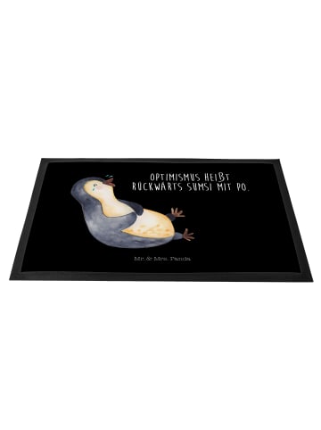 Mr. & Mrs. Panda Gummimatte Pinguin Lachen mit Spruch in Schwarz