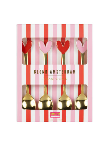 Blond Amsterdam Teelöffel Set Herzen in Rot - 14cm