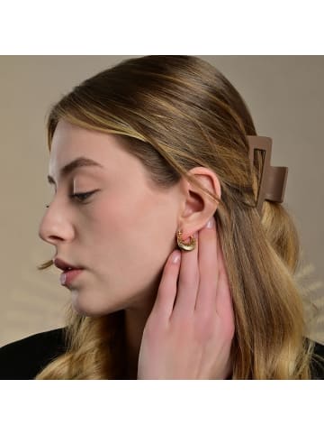 Adeliás Damen Ohrringe – Creole aus Edelstahl in gold