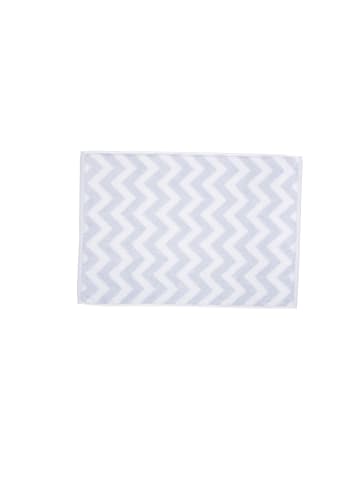 Framsohn 2er Set: Zwirnfrottier Badematte "Chevron" in grau (L) 70 x (B) 50 cm
