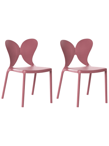 Beliani 2er-Set Esszimmerstuhl LARISSA in Rosa