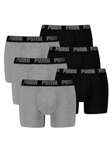 Puma Boxershort 6er Pack in Schwarz/Grau