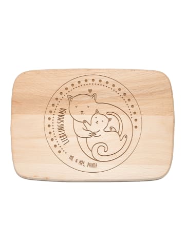 Mr. & Mrs. Panda Schneidebrett Katze Mama mit Spruch in Transparent