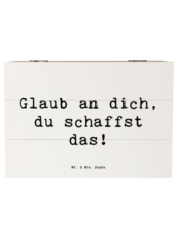 Mr. & Mrs. Panda Geschenkbox Spruch Schulanfang Glaube mit Spruch in Weiß