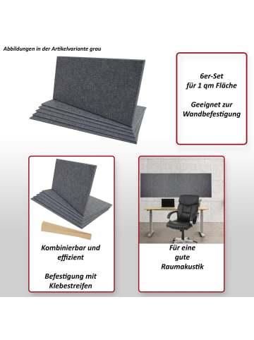 MCW 6er-Set Akustikwandpaneel L52, Dunkelblau