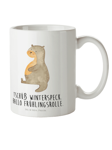 Mr. & Mrs. Panda Kindertasse Otter Bauch mit Spruch in Weiß