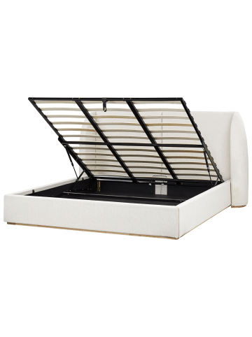 Beliani Doppelbett MONESTIER in Weiß - (W) 224 x (H) 115 x (L) 220 cm