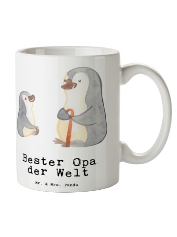 Mr. & Mrs. Panda Kaffeebecher Pinguin Bester Opa der Welt mit Sp... in Weiß