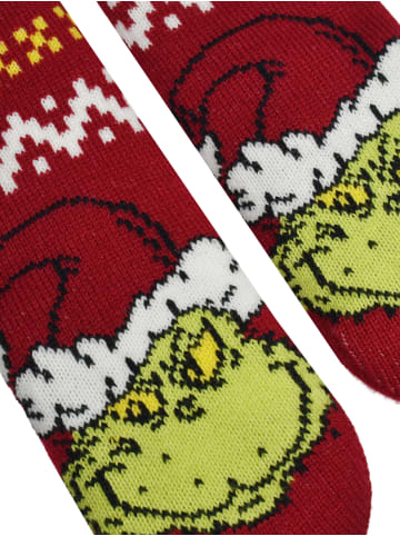 The Grinch The Grinch Hüttensocken Haussocken Kuschelsocken Wintersocken Socken in rot