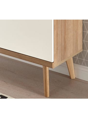 Furn.Design Wohnwand weiß Eiche Riviera, Schrankwand skandinavisch 3-teilig 277 x 160 cm