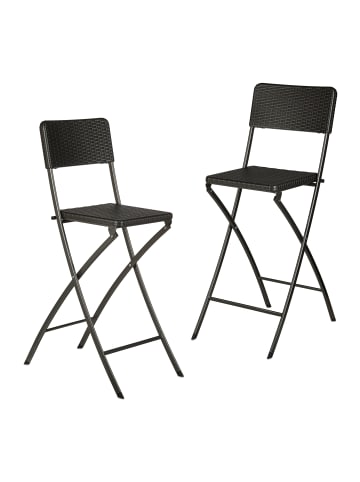 relaxdays 2 x Barhocker in Schwarz - (B)44 x (H)115 x (T)63 cm