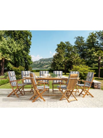 Beliani 8er-Set Auflagen MAUI in Beige/Blau