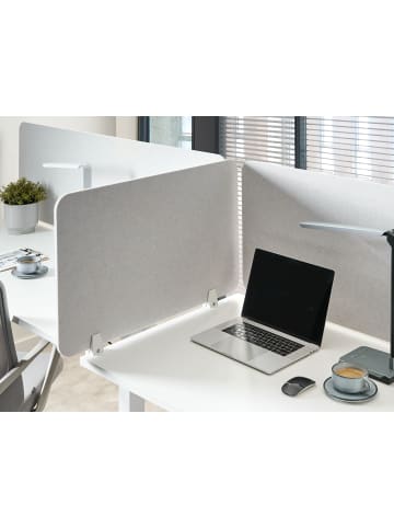 Beliani Schreibtischtrennwand SPLIT in Weiß - (W) 80 x (H) 50 x (L) 1 cm