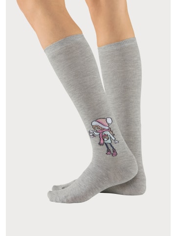 H.I.S Kniestrümpfe in grau melange, hellblau, jeans melange, alt rosa