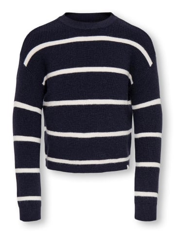 KIDS ONLY Gestreifter Strickpullover Rundhals Kmgfranca in night sky