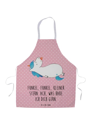 Mr. & Mrs. Panda Küchenschürze Einhorn Schnuller mit Spruch in Rot Pastell