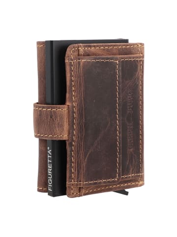 Greenburry Vintage Geldbörse RFID Schutz Leder 10 cm in brown