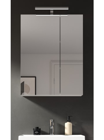 Inn.Furn Spiegelschrank weiß 60 cm, Badezimmer Schrank 2-türig