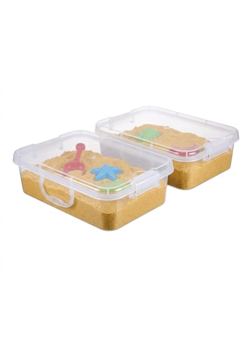 relaxdays 2x Sandkasten in Transparent - (B)38 x (H)8 x (T)25 cm