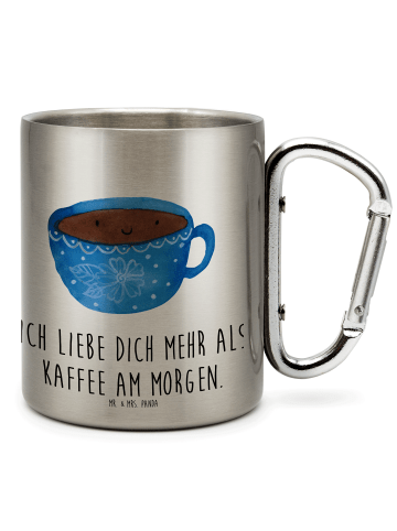 Mr. & Mrs. Panda Edelstahlbecher Kaffee Tasse mit Spruch in Silber