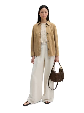 Marc O'Polo Leder-Overshirt regular in Earthy Taupe