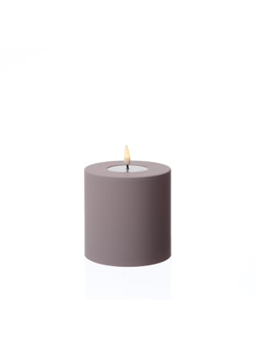 Deluxe Homeart LED Kerze Mia Kunststoff für Innen/Außen flackernd H: 10cm D: 10cm in rosa