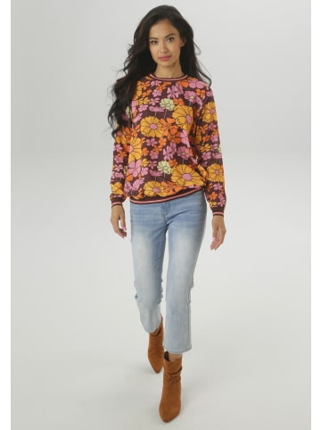 Aniston SELECTED Shirtbluse in orange-braun-ockergelb-rose-limonengelb
