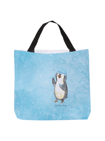 Mr. & Mrs. Panda Shopper Pinguin Duschen ohne Spruch in Eisblau
