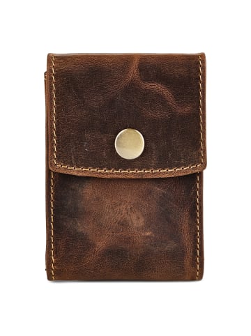 Greenburry Vintage Kreditkartenetui RFID Schutz Leder 7 cm in braun