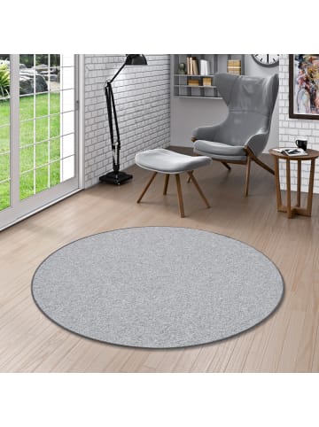 Snapstyle Velours-Teppich Strong Rund in silber