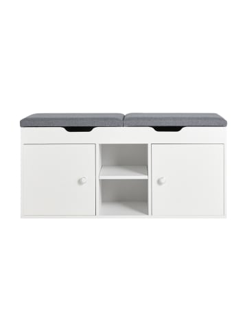 SoBuy Schuhbank in Mattweiß - (W) 34 x (H) 47 x (L) 100 cm