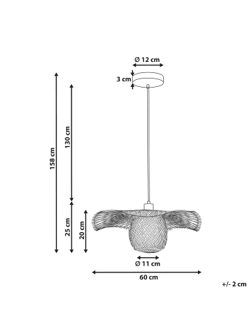 Beliani Pendelleuchten BONITO in Braun - (W) 60 x (H) 158 x (L) 60 cm