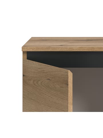 Inn.Furn Kommode Evoke Eiche, schwarz, Highboard 80 x 99 cm mit Vollauszug und Soft-Close