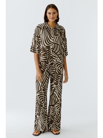 Oui Bluse in dk brown offwhite