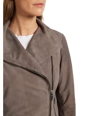 Carlo Colucci Lederjacke Dal Bella in Grau Meliert