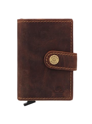 Greenburry Vintage Geldbörse RFID Schutz Leder 7.5 cm in brown
