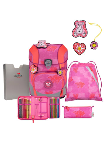 DerDieDas ErgoFlex Tiny - Schulranzen Set 5tlg. 900g (Happy Pixel) in Roses