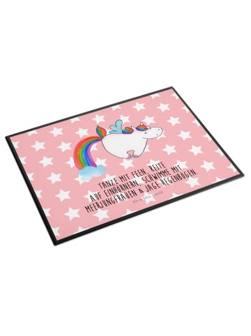 Mr. & Mrs. Panda schreibauflage Einhorn Fliegendes Pferd mit Spruch in Rot Pastell