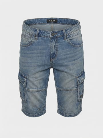 KOROSHI Herren denim capri-shorts in blau