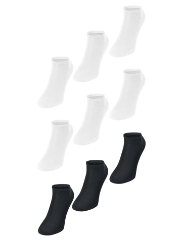 Jako Socken 9er-Set - Bequeme Füßlinge mit Komfortbund in Weiß-Schwarz