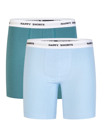 Happy Shorts Boxer Jersey Long in türkis, blau