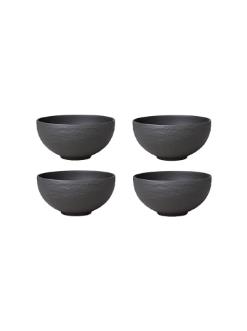 Villeroy & Boch 4er Set Suppen Bol Manufacture Rock Ø 12,5 cm in schwarz