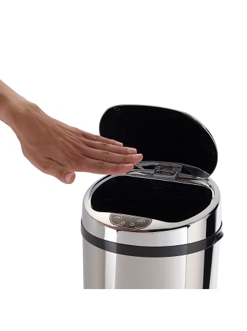 Echtwerk Edelstahl Abfalleimer mit Sensor 42 l in Silber